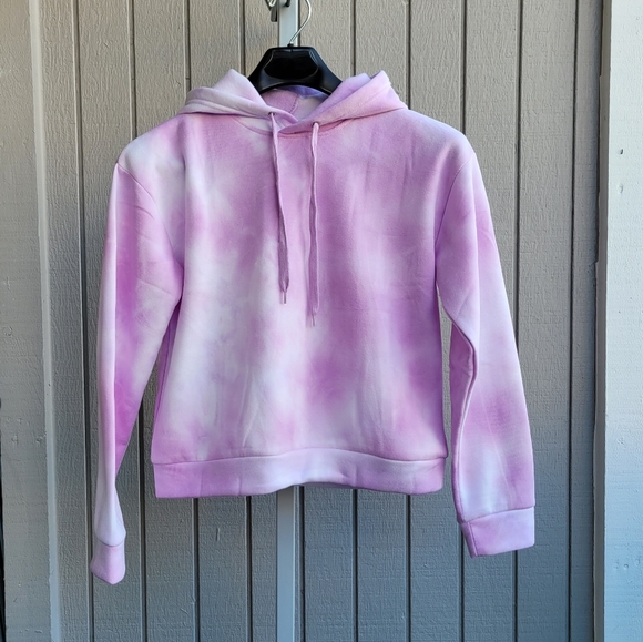 Tie-Dye Pullover Hoodie | NWOT Pink & White Ladies Small Active by Seven - Picture 7 of 15